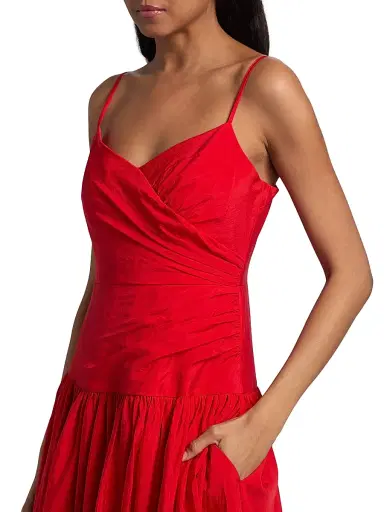 Cinq à Sept Women's Fia Bubble Hem Midi-Dress - Goji Berry - Size 10 | Thumbnail 6 Cinq à Sept Women's Fia Bubble Hem Midi-Dress - Goji Berry - Size 10 | Thumbnail 6
