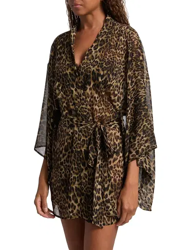 Nili Lotan Women's Kima Leopard-Print Silk Kimono-Style Cover-Up | Thumbnail 4 Nili Lotan Women's Kima Leopard-Print Silk Kimono-Style Cover-Up | Thumbnail 4