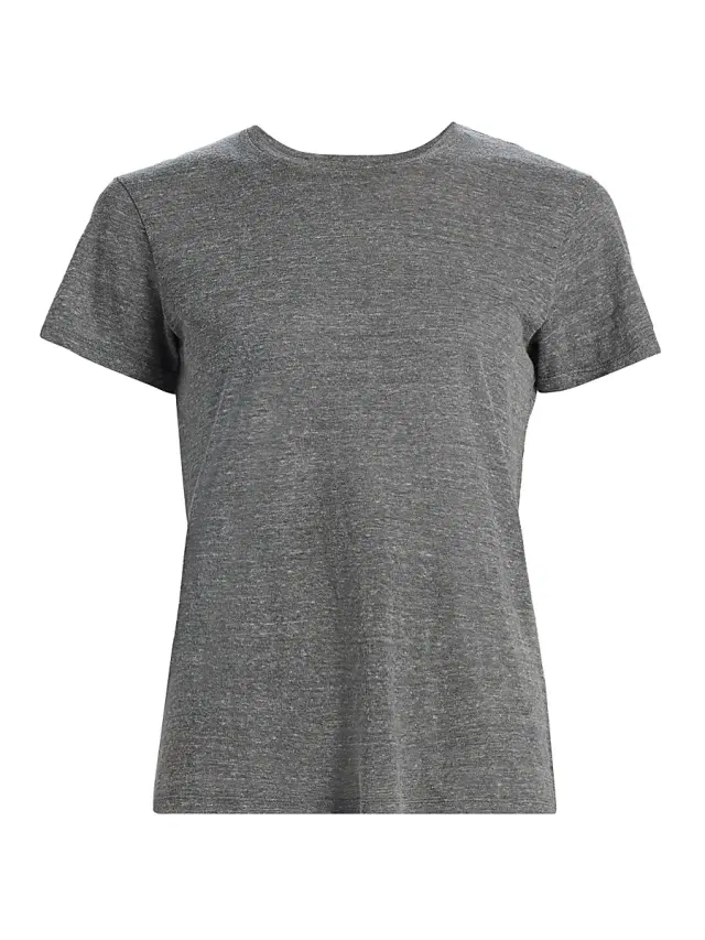 Women's Lana Crewneck Cotton-Blend T-Shirt - Heather Grey