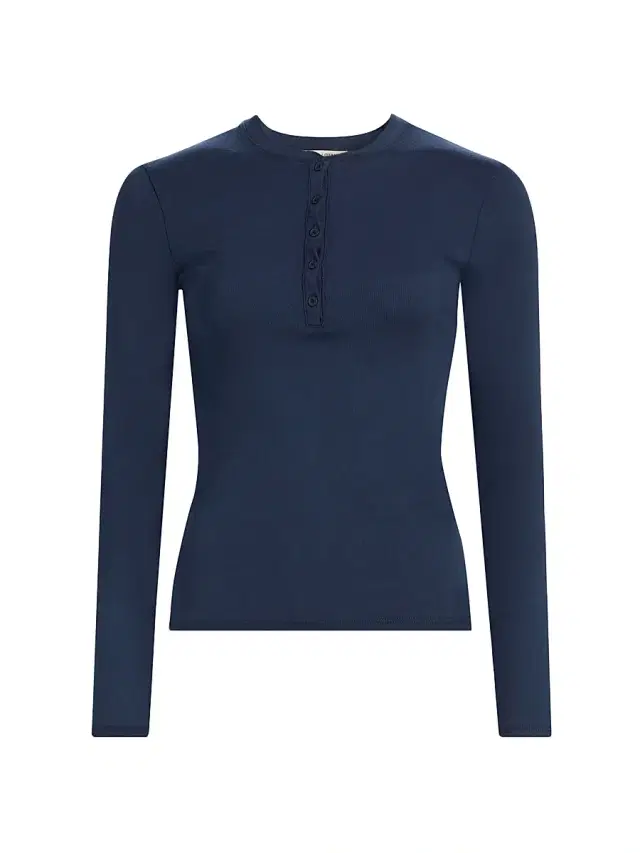 Women's Jordan Cotton Long-Sleeve Henley - Admiral Blue