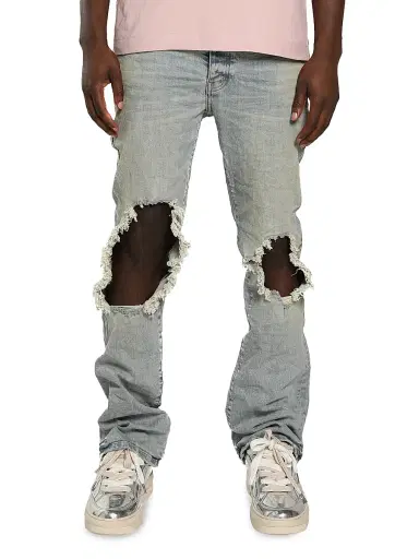 Purple Brand Men's Big Blowout Mid-Rise Flared Jeans | Thumbnail 1 Purple Brand Men's Big Blowout Mid-Rise Flared Jeans | Thumbnail 1