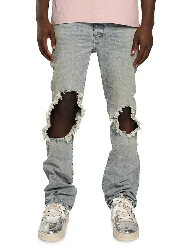 Men's Big Blowout Mid-Rise Flared Jeans - Light Indigo