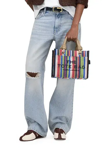 Marc Jacobs Women's The Stripe Mesh Small Tote Bag - Red Multi | Thumbnail 3