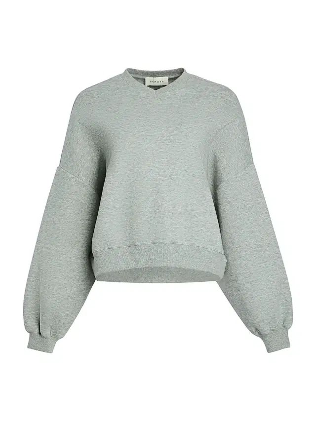 SEROYA Women's Taley Drop Shoulder Cotton-Blend Sweatshirt - Heathered Grey