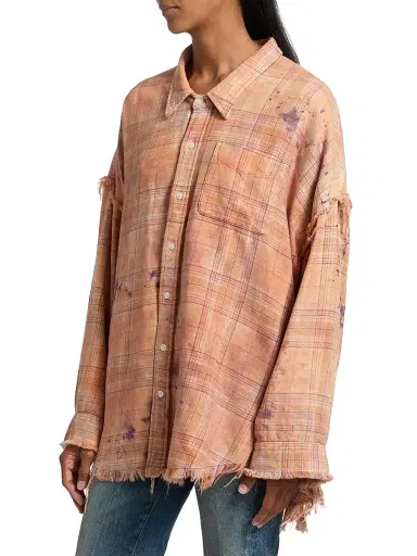 R13 Women's Shredded Seam Plaid Shirt | Thumbnail 4 R13 Women's Shredded Seam Plaid Shirt | Thumbnail 4