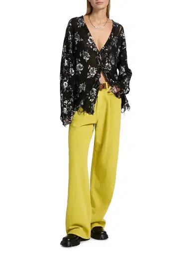 R13 Women's Rose-Print Cotton Boyfriend Cardigan | Thumbnail 2 R13 Women's Rose-Print Cotton Boyfriend Cardigan | Thumbnail 2
