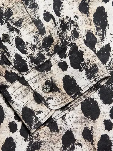 R13 Women's Printed Silk Shirt - Black Silver Leopard | Thumbnail 7 R13 Women's Printed Silk Shirt - Black Silver Leopard | Thumbnail 7