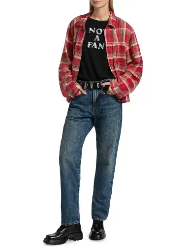 R13 Women's Plaid Cotton Trucker Jacket - Red Plaid - Size Medium | Thumbnail 2 R13 Women's Plaid Cotton Trucker Jacket - Red Plaid - Size Medium | Thumbnail 2