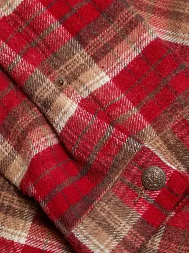 R13 Women's Plaid Cotton Trucker Jacket - Red Plaid - Size Medium | Thumbnail 7 R13 Women's Plaid Cotton Trucker Jacket - Red Plaid - Size Medium | Thumbnail 7