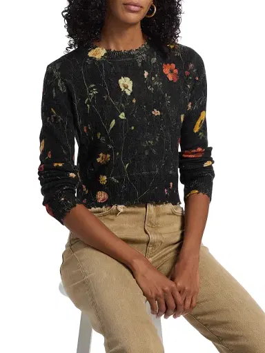 R13 Women's Floral Cashmere Top - Multicolor Floral | Thumbnail 6 R13 Women's Floral Cashmere Top - Multicolor Floral | Thumbnail 6
