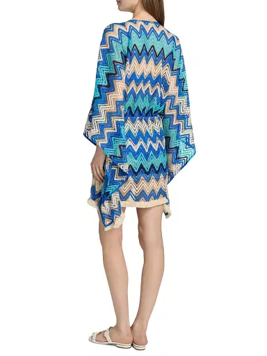 Ramy Brook Women's Rayne Chevron-Knit Cover-Up Minidress - Blue Chevron | Thumbnail 4 Ramy Brook Women's Rayne Chevron-Knit Cover-Up Minidress - Blue Chevron | Thumbnail 4
