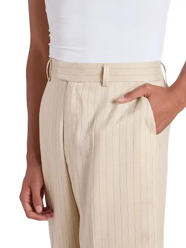 AMIRI Men's Striped Linen-Blend Tailored Pants - Alabaster - Size 32 | Thumbnail 6 AMIRI Men's Striped Linen-Blend Tailored Pants - Alabaster - Size 32 | Thumbnail 6
