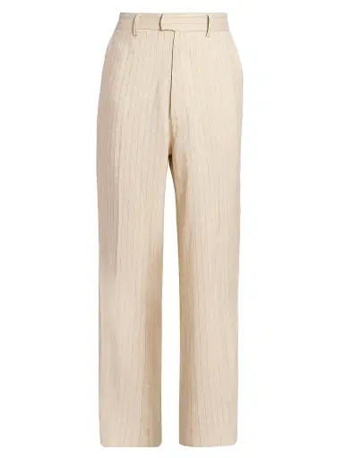 AMIRI Men's Striped Linen-Blend Tailored Pants - Alabaster - Size 32 | Thumbnail 1 AMIRI Men's Striped Linen-Blend Tailored Pants - Alabaster - Size 32 | Thumbnail 1