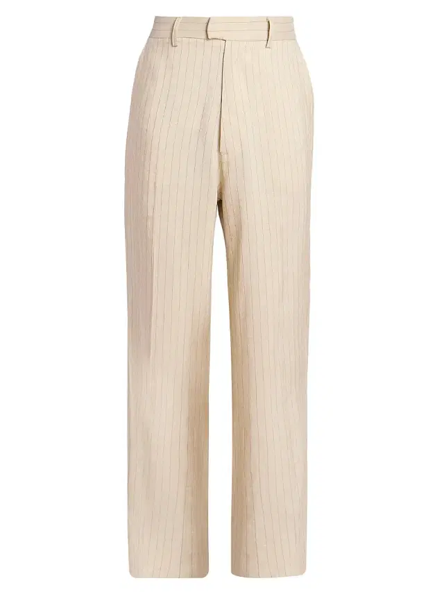 Men's Striped Linen-Blend Tailored Pants - Alabaster