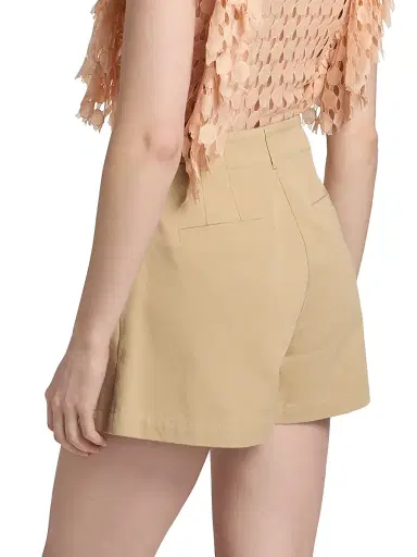 Ulla Johnson Women's Kira Pleated Cotton Shorts - Sahara - Size 12 | Thumbnail 5