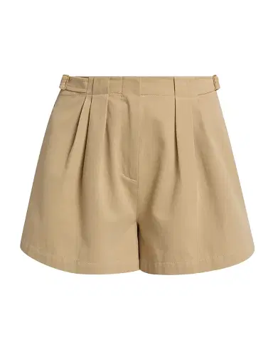 Ulla Johnson Women's Kira Pleated Cotton Shorts - Sahara - Size 12 | Thumbnail 1