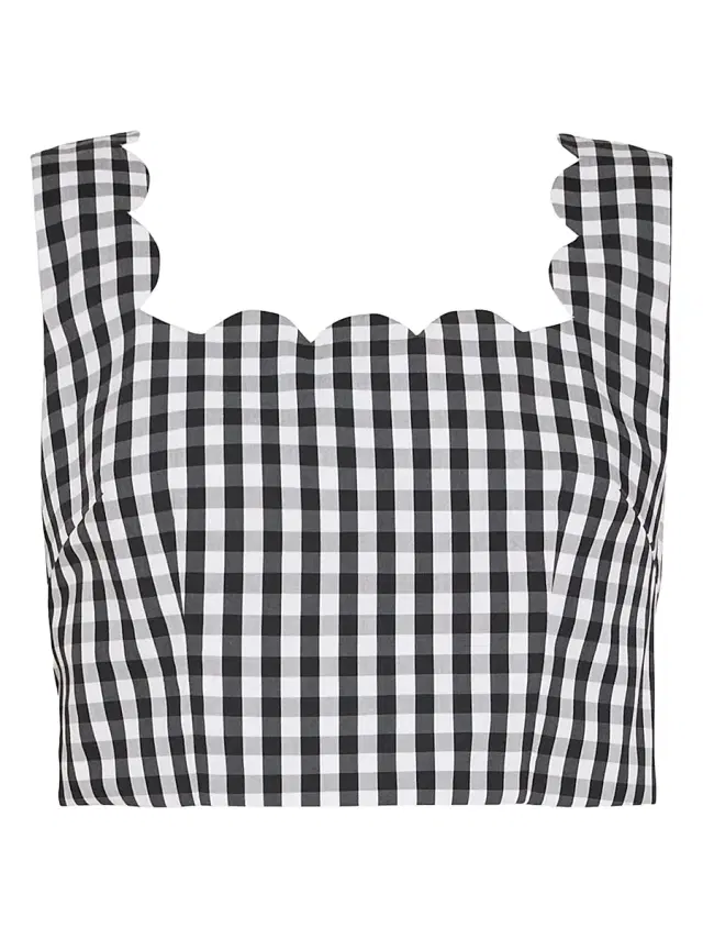 Milly Women's Mia Gingham Top - Black White