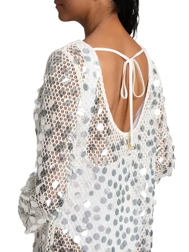 Milly Women's Paillette Sequined Crochet Cover-Up Minidress | Thumbnail 5 Milly Women's Paillette Sequined Crochet Cover-Up Minidress | Thumbnail 5