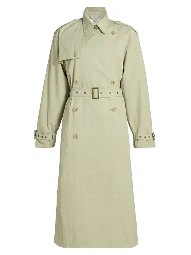 Ronny Kobo Women's Cohen Double-Breasted Belted Raincoat - Sage - Size Large | Thumbnail 1