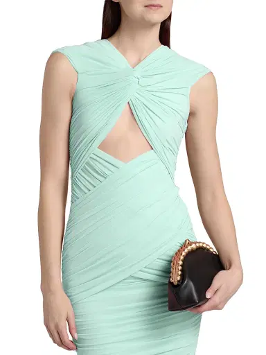 Ronny Kobo Women's Nasha Ruched Sheath Maxi Dress - Fern - Size XL | Thumbnail 6