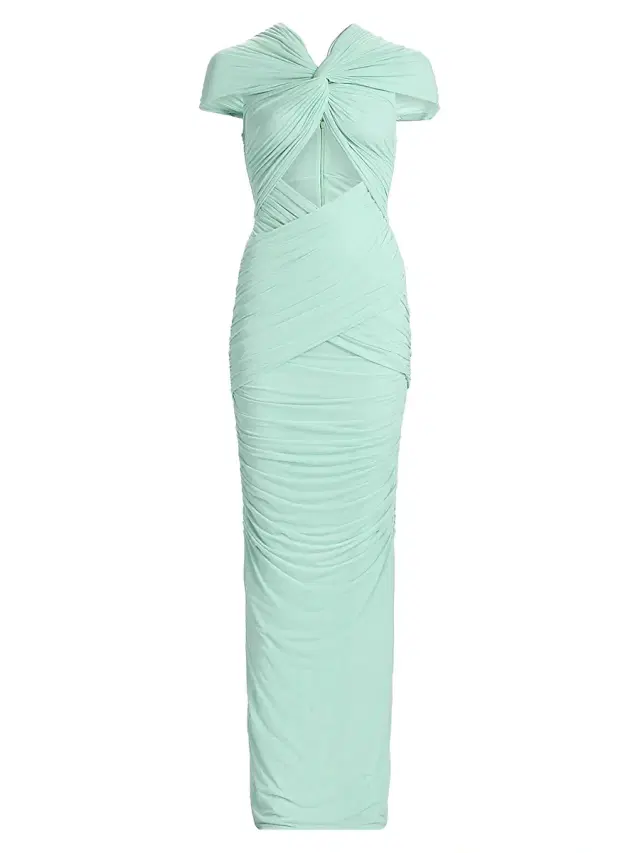 Ronny Kobo Women's Nasha Ruched Sheath Maxi Dress - Fern