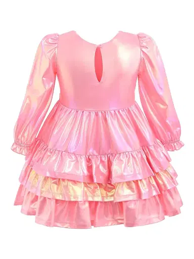 Mimi Tutu Little Girl's & Girl's Metallic Riffle Party Dress - Pink | Thumbnail 2