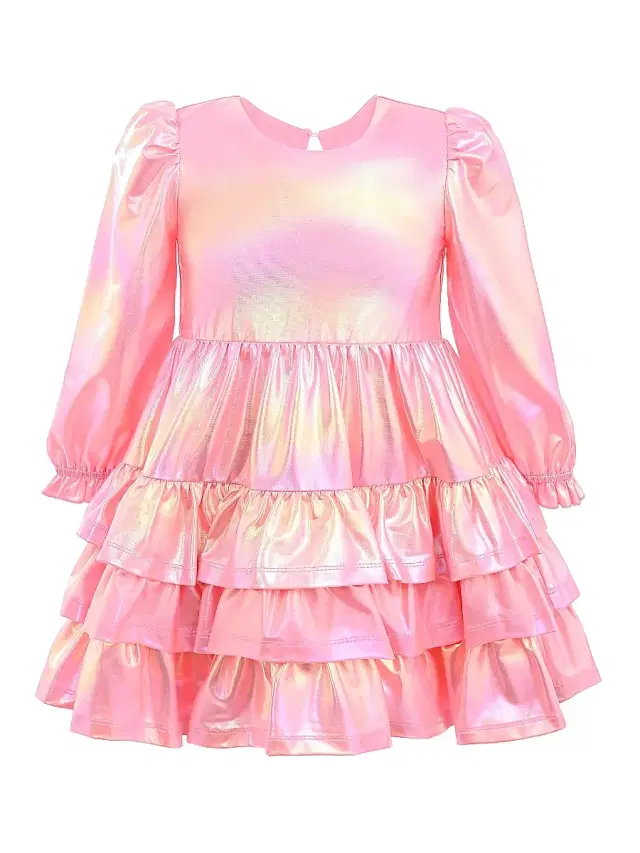 Mimi Tutu Little Girl's & Girl's Metallic Riffle Party Dress - Pink
