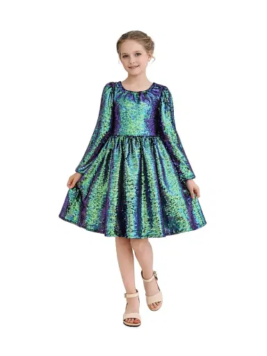 Mimi Tutu Little Girl's & Girl's Iridescent Sequin Dress | Thumbnail 2 Mimi Tutu Little Girl's & Girl's Iridescent Sequin Dress | Thumbnail 2