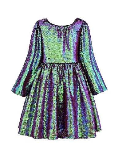 Mimi Tutu Little Girl's & Girl's Iridescent Sequin Dress | Thumbnail 3 Mimi Tutu Little Girl's & Girl's Iridescent Sequin Dress | Thumbnail 3