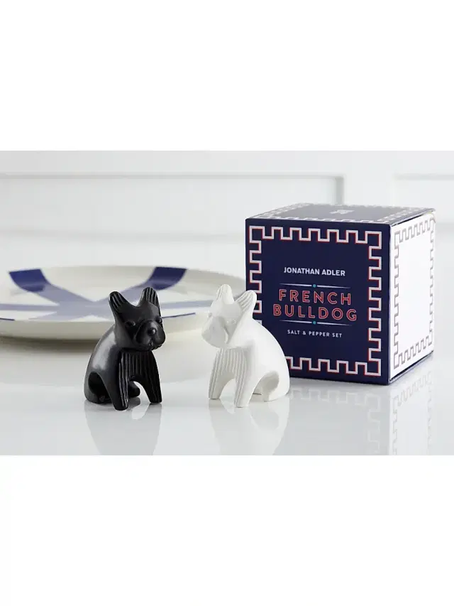 Jonathan Adler Menagerie French Bulldog Salt & Pepper Shaker Set - White