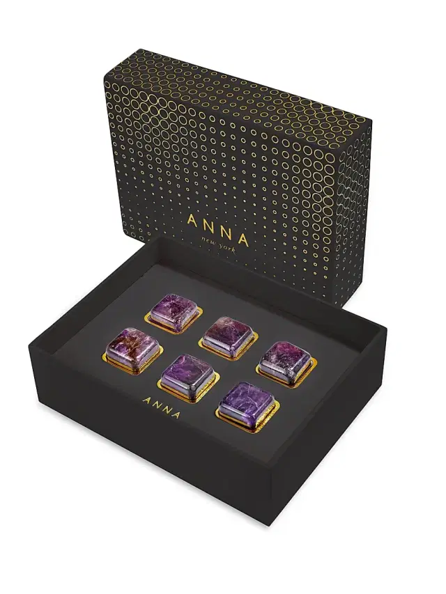 ANNA New York Vida Amethyst 6-Piece Whiskey Cube Set