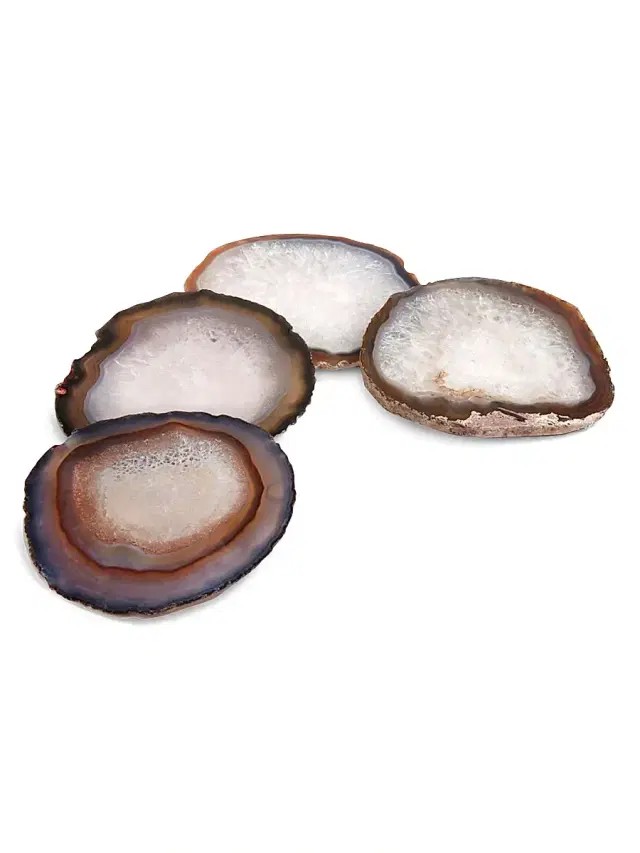 Anna New York Pedra Natural Agate 4-Piece Coasters Set