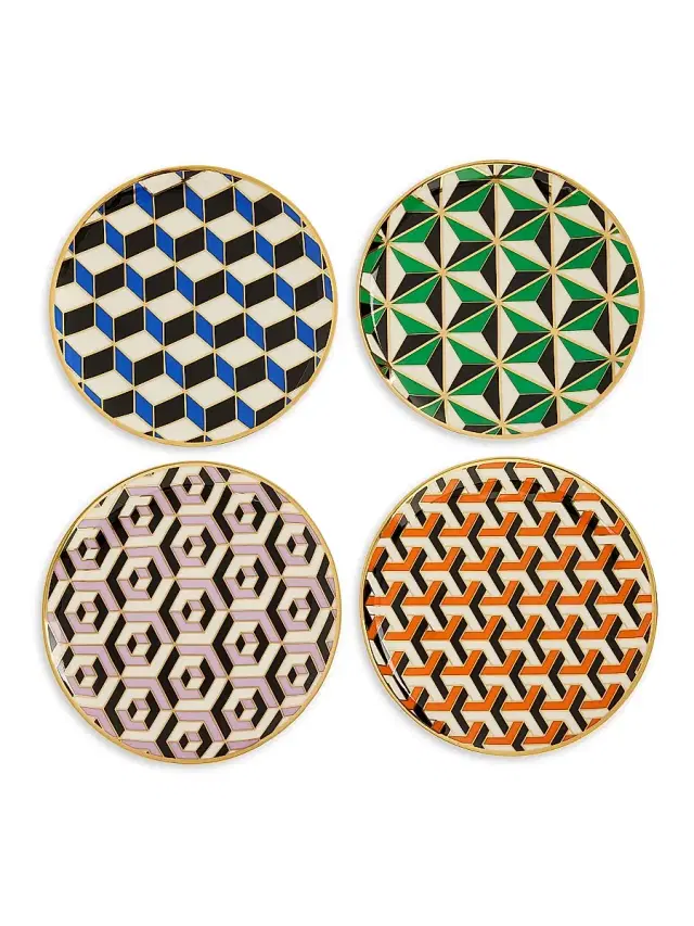 Jonathan Adler Versailles 4-Piece Small Plates Set