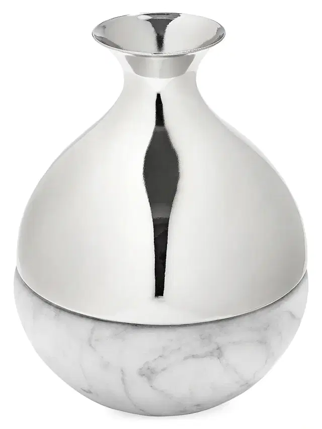ANNA New York Dual Bud Vase Carrara - Carrara Silver