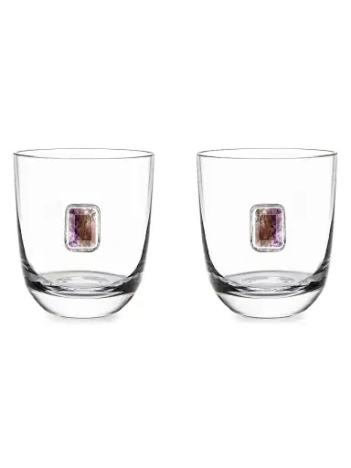 Anna New York Elevo 2-Piece Smoke Agate Double Old-Fashioned Glass Set | Thumbnail 1 Anna New York Elevo 2-Piece Smoke Agate Double Old-Fashioned Glass Set | Thumbnail 1