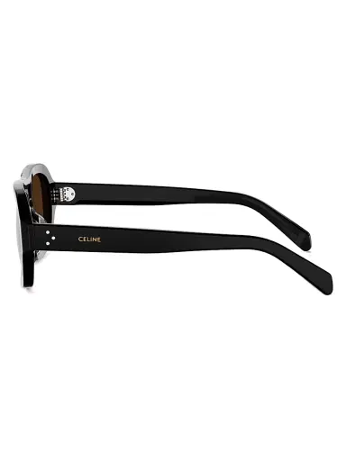 Celine Men's 3 Dots 53MM Pilot Sunglasses - Black Brown | Thumbnail 3