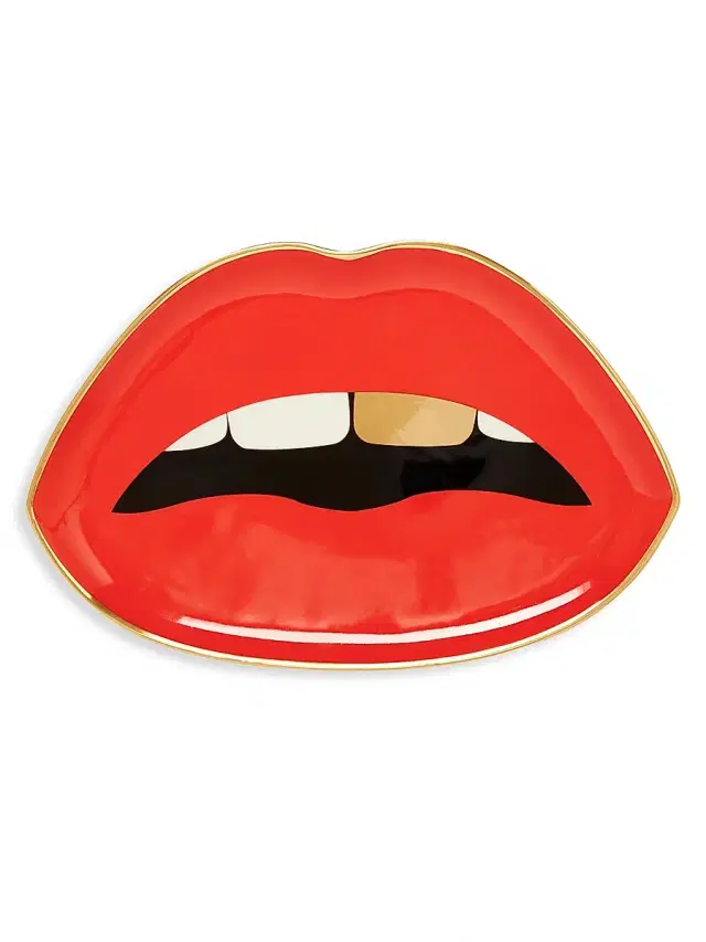 Jonathan Adler Lips Trinket Tray - Red