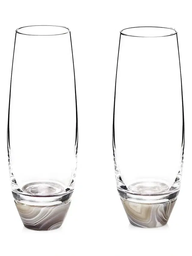 ANNA New York Elevo Smoke 2-Piece Champagne Glass Set