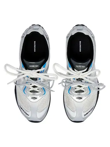 Balenciaga Men's Radar Gradient Lines Sneakers - White Silver Black Blue - Size 6 | Thumbnail 2 Balenciaga Men's Radar Gradient Lines Sneakers - White Silver Black Blue - Size 6 | Thumbnail 2