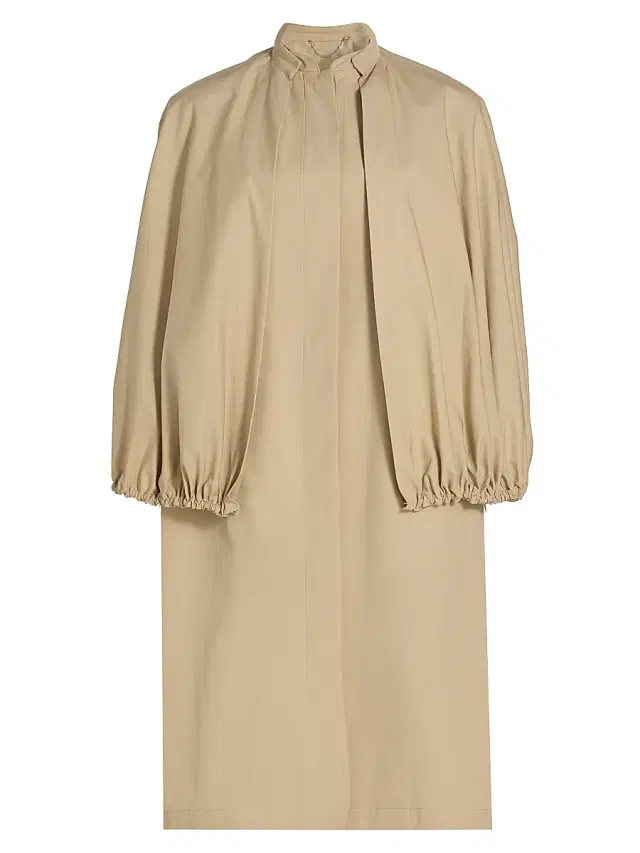 Toteme Women's Detachable Cape Cotton Coat - Beige