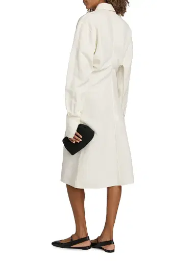 Toteme Women's Slouch Cotton-Linen Shirtdress - Off White | Thumbnail 5