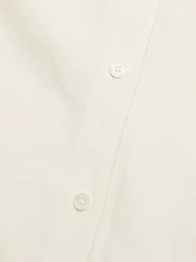 Toteme Women's Slouch Cotton-Linen Shirtdress - Off White | Thumbnail 7