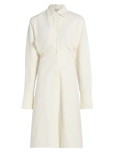 Toteme Women's Slouch Cotton-Linen Shirtdress - Off White | Thumbnail 1