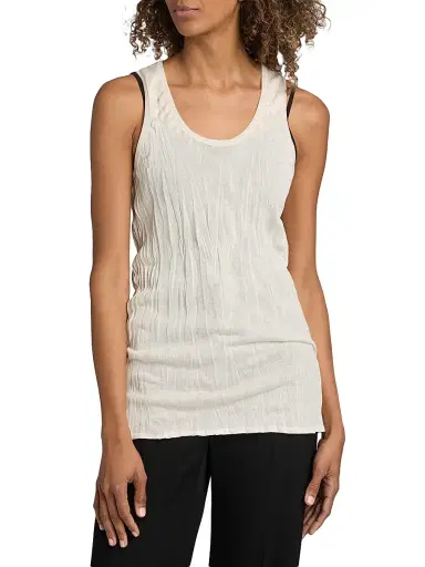 TOTEME Women's Crinkled Knit Tank - Pale Apricot - Size XL | Thumbnail 3