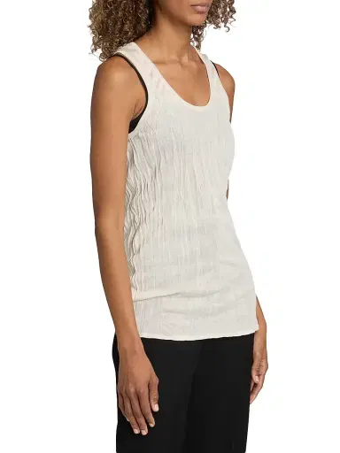 TOTEME Women's Crinkled Knit Tank - Pale Apricot - Size XL | Thumbnail 4