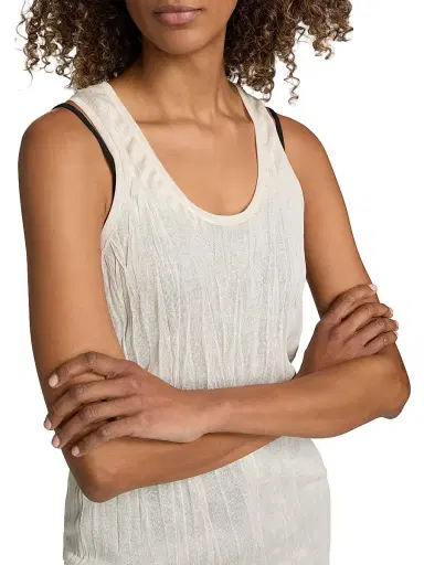 TOTEME Women's Crinkled Knit Tank - Pale Apricot - Size XL | Thumbnail 6