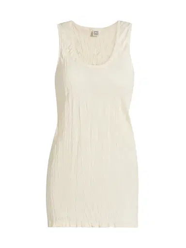 TOTEME Women's Crinkled Knit Tank - Pale Apricot - Size XL | Thumbnail 1