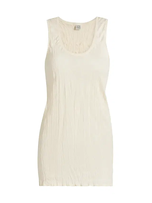 Toteme Women's Crinkled Knit Tank - Pale Apricot