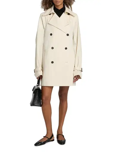 TOTEME Women's Washed Cotton Trench Coat - Stone - Size 12 | Thumbnail 2 TOTEME Women's Washed Cotton Trench Coat - Stone - Size 12 | Thumbnail 2