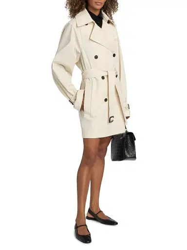 TOTEME Women's Washed Cotton Trench Coat - Stone - Size 12 | Thumbnail 4 TOTEME Women's Washed Cotton Trench Coat - Stone - Size 12 | Thumbnail 4